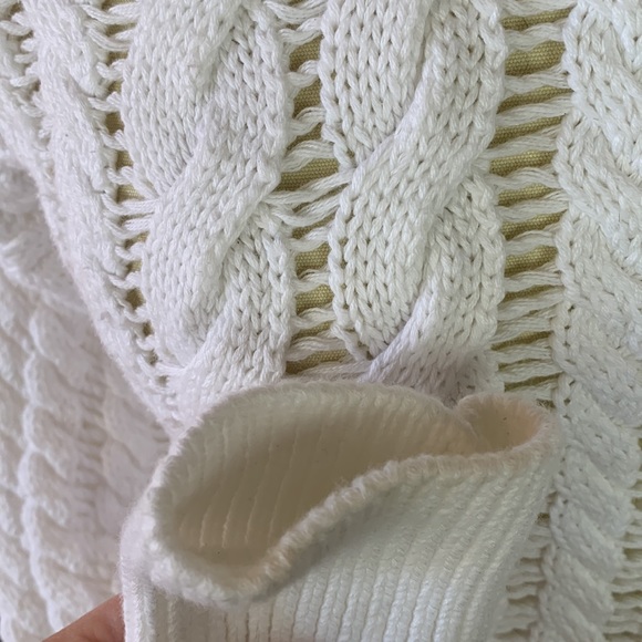 Michael Kors White Cable Knit Sweater - Size M - Picture 8 of 11